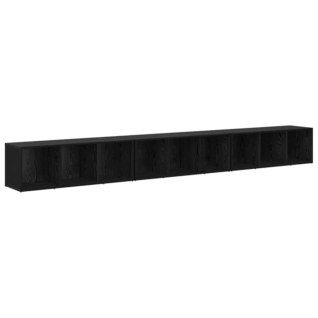 TV Cabinet Set 3 pcs Black Oak 37 x 35 x 107 cm Engineered Wood