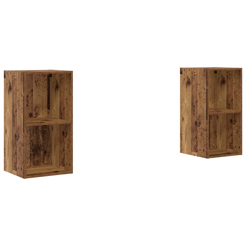 TV Cabinet Set 2 pcs Old Wood 37 x 37 x 72 cm Engineered Wood