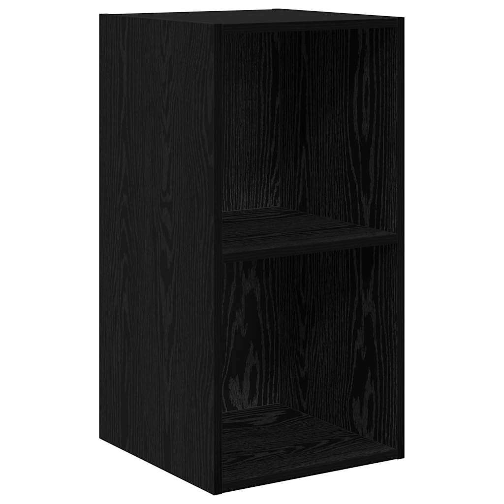 TV Cabinet Set 2 pcs Black Oak Engineered Wood