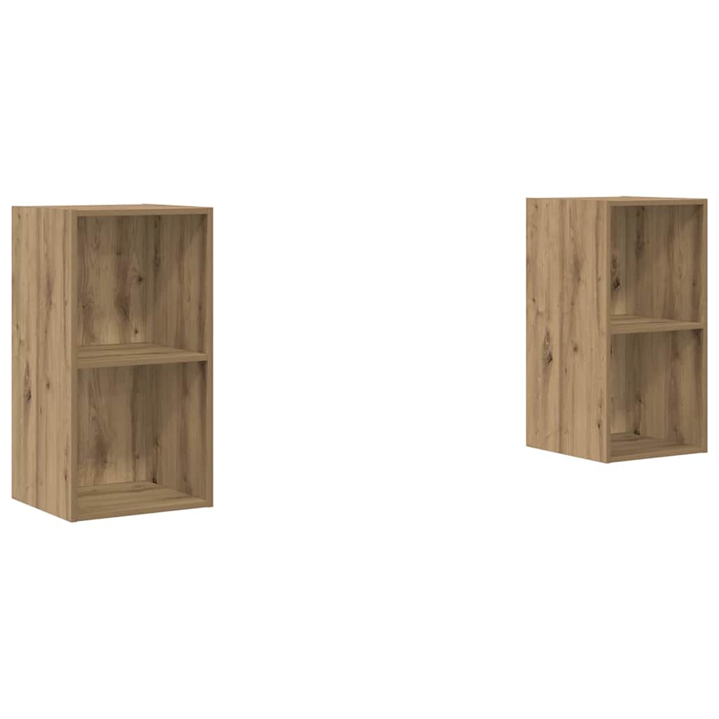 TV Cabinet Set Wall-mounted 2 pcs Artisan Oak 37 x 37 x 72 cm