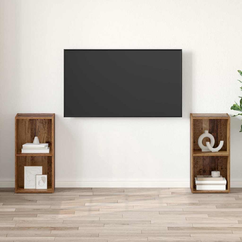 TV Cabinet Set 2 pcs Old Wood Engineered Wood