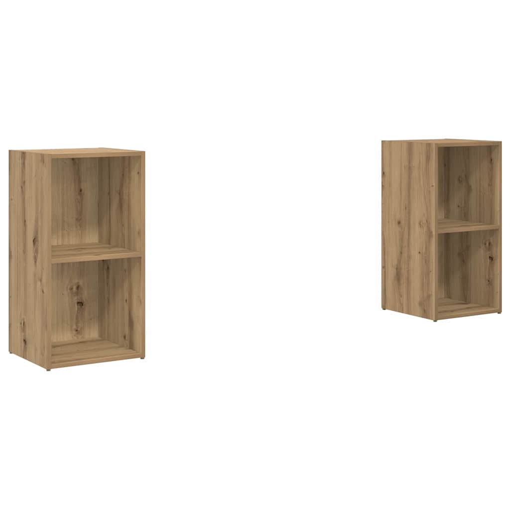 TV Cabinet Set Wall-mounted 2 pcs Artisan Oak 37 x 35 x 72 cm