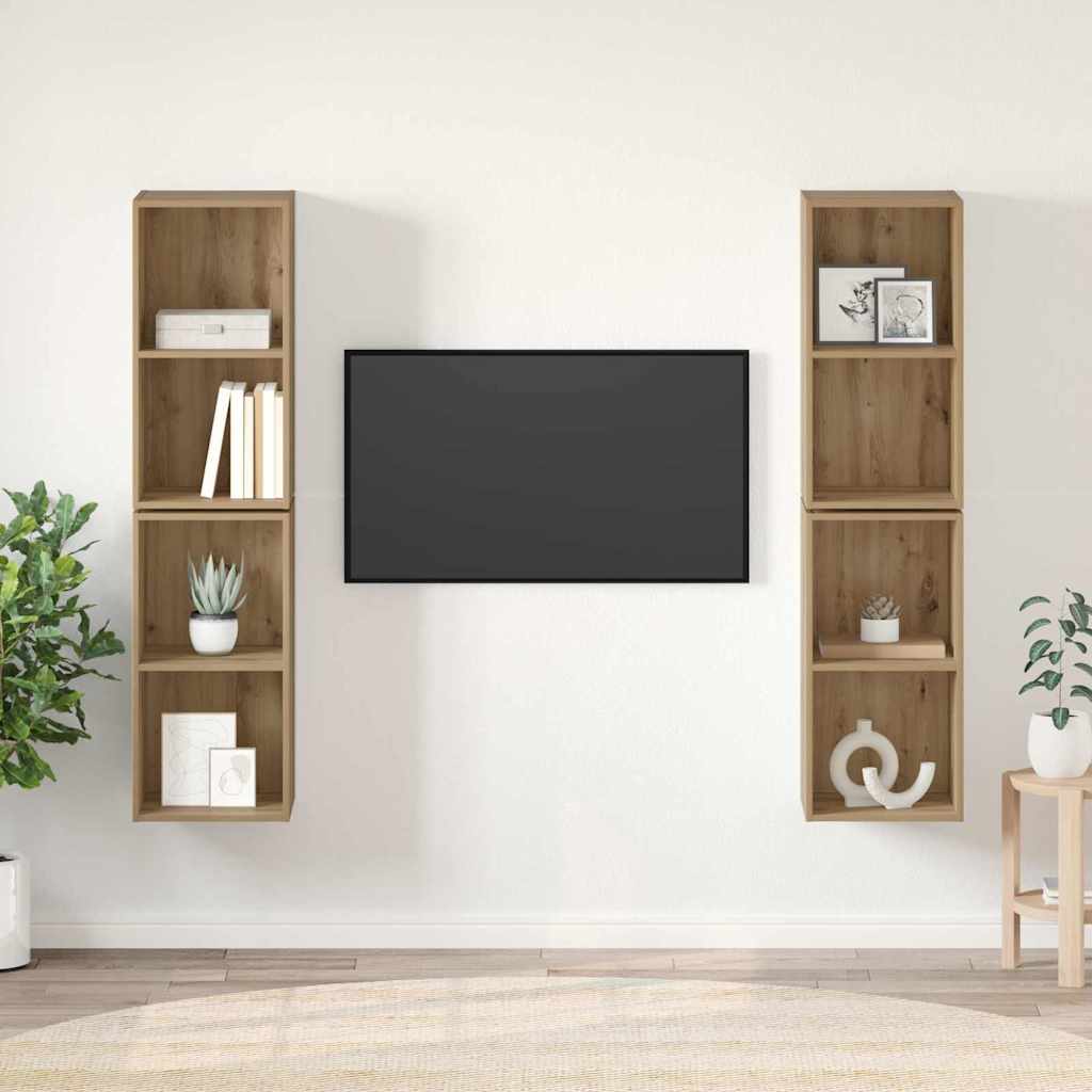 TV Cabinet Set 4 pcs Artisan Oak Engineered Wood
