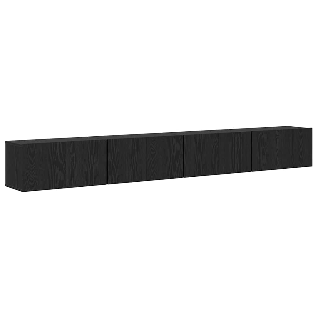 TV Cabinet Set 4 pcs Black Oak 60 x 30 x 30 cm Engineered Wood