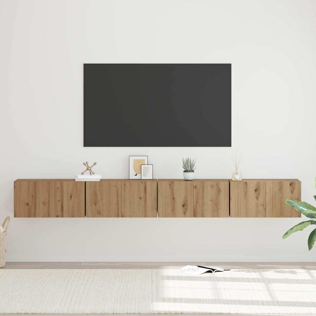 TV Cabinet Set 4 pcs Artisan Oak Engineered Wood