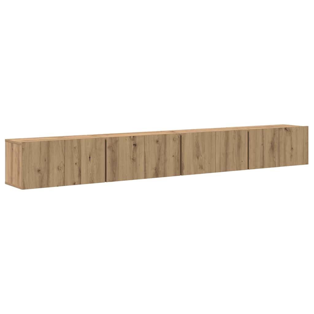 TV Cabinet Set 4 pcs Artisan Oak Engineered Wood