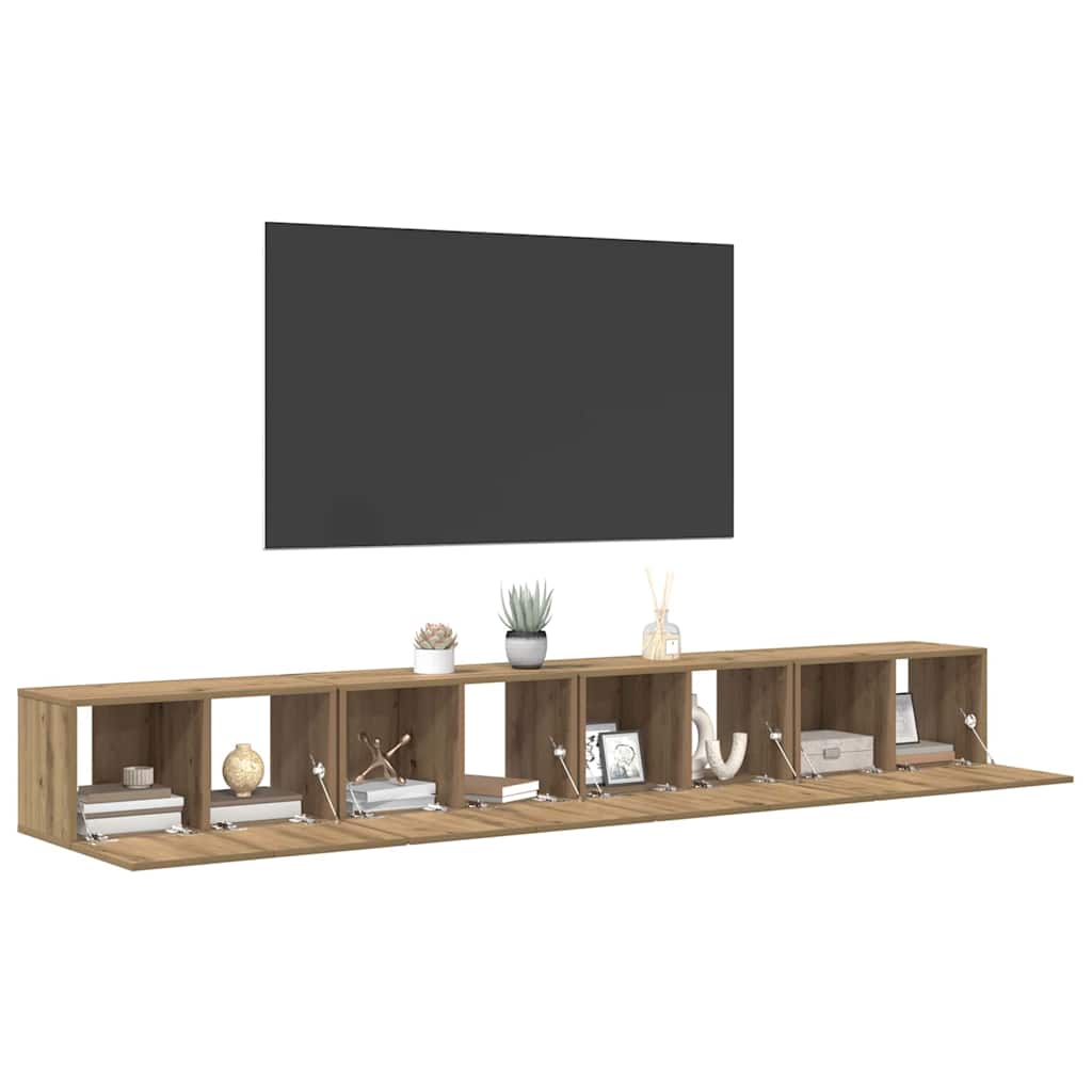 TV Cabinet Set 4 pcs Artisan Oak Engineered Wood