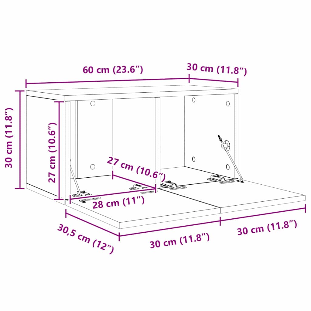 TV Cabinet Set 4 pcs Artisan Oak Engineered Wood