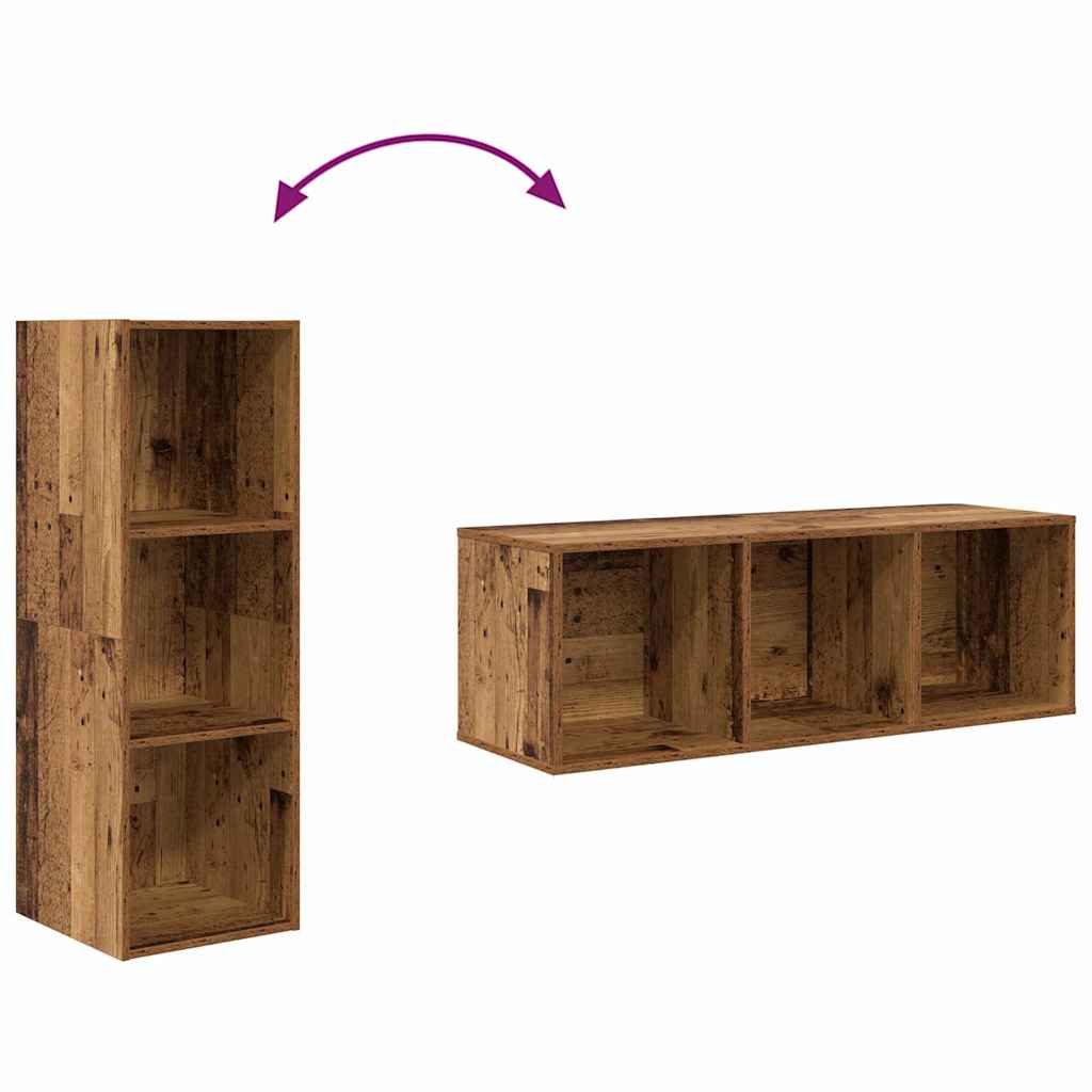 TV Cabinet Set 2 pcs Old Wood 37 x 37 x 107 cm Engineered Wood