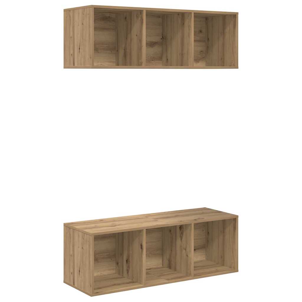 TV Cabinet Set Wall-mounted 2 pcs Artisan Oak 37 x 37 x 107 cm