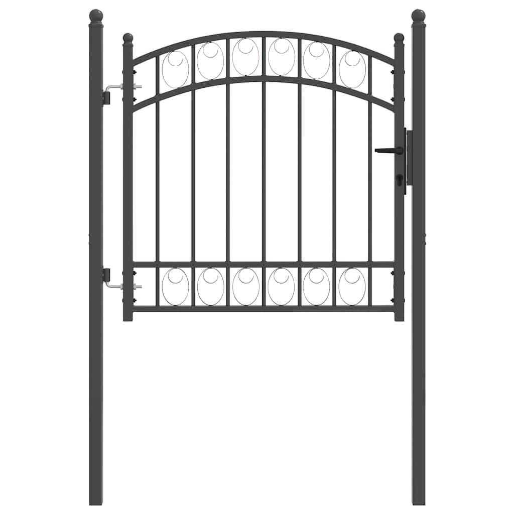 Fence Gate EMMEN 100 x 100 cm Powder-coated steel Grey Lockable