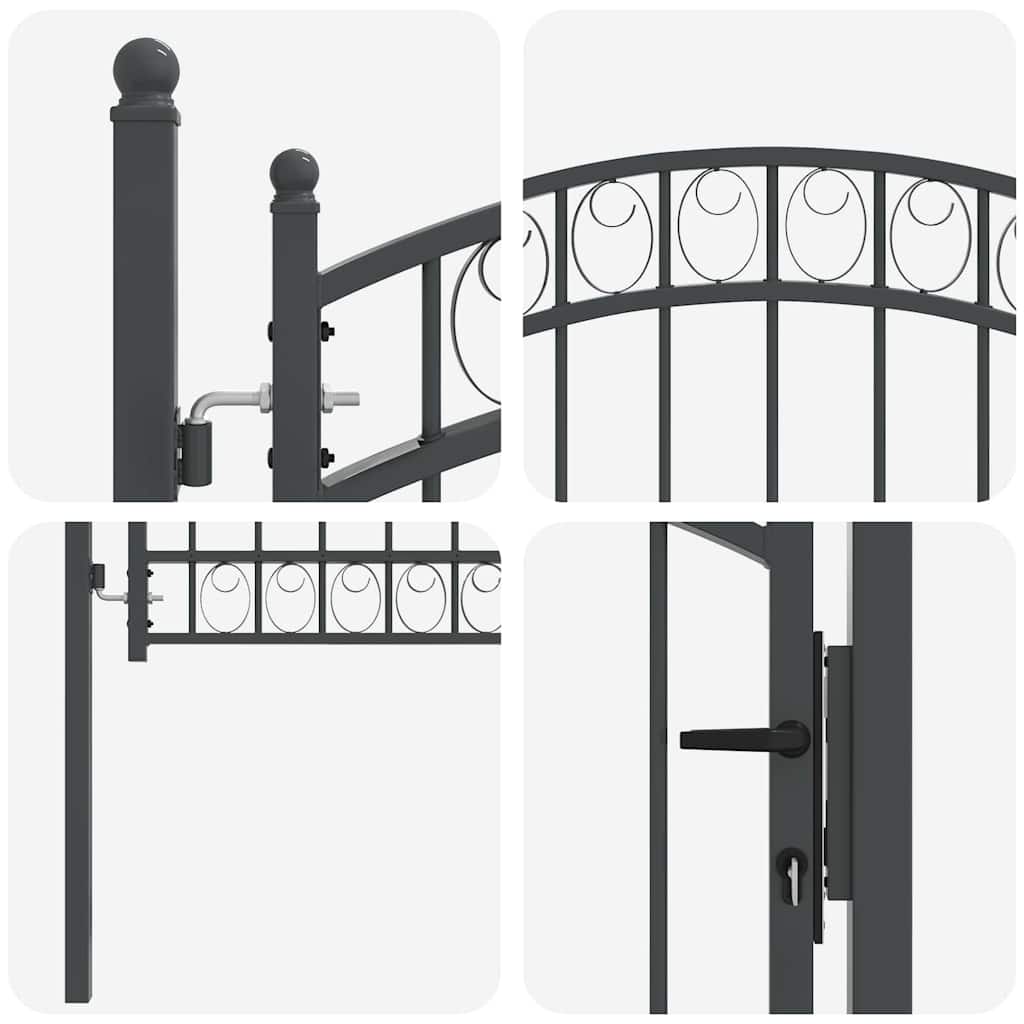 Fence Gate EMMEN 104 x 98.5 cm Lockable Powder-coated steel