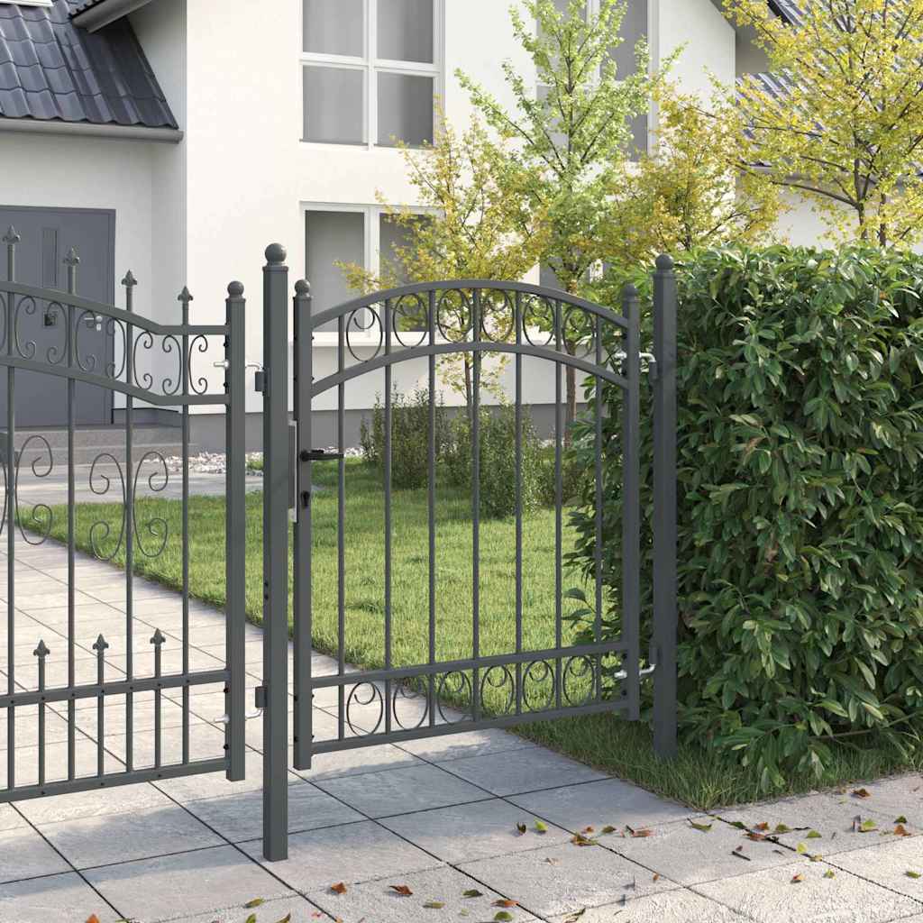 Fence Gate EMMEN 104 x 98.5 cm Lockable Powder-coated steel