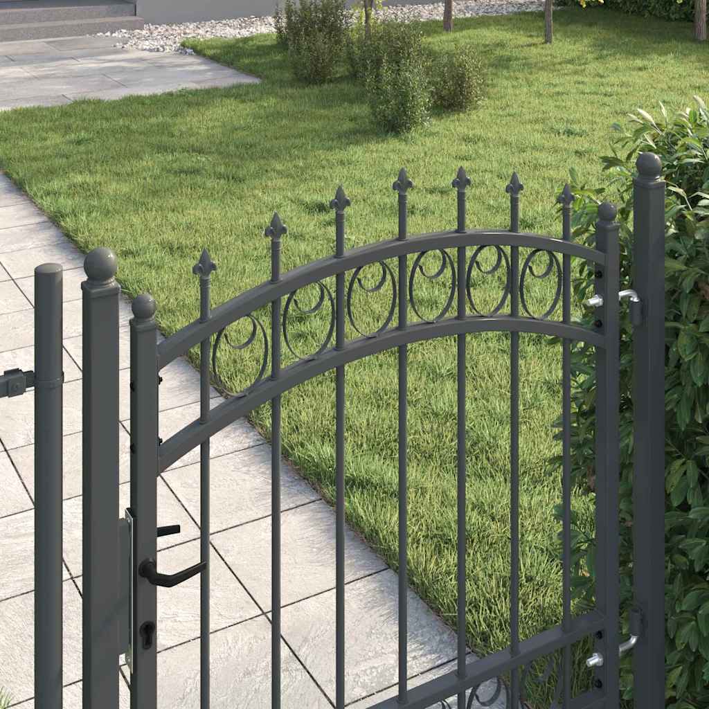 Fence Gate with Spikes EMMEN 100 x 100 cm Powder-coated steel