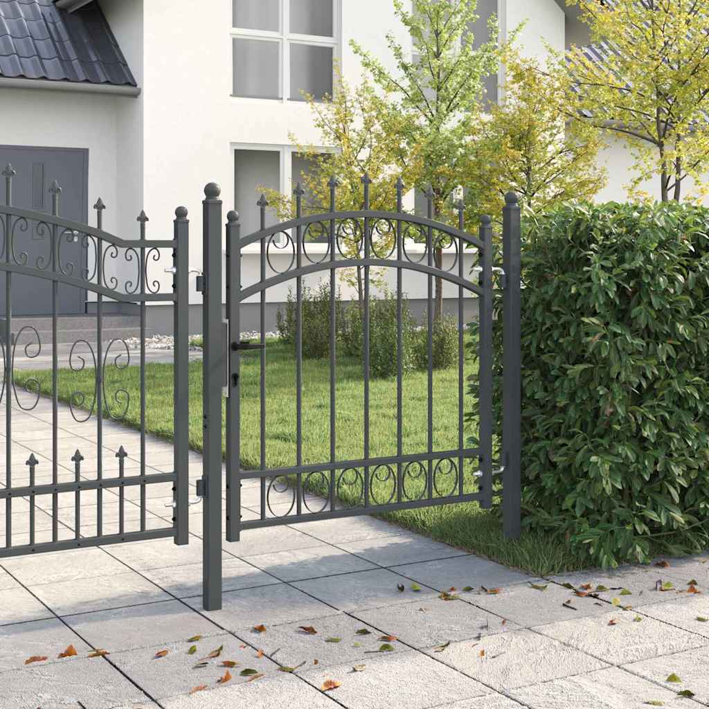 Fence Gate with Spikes EMMEN 100 x 100 cm Powder-coated steel