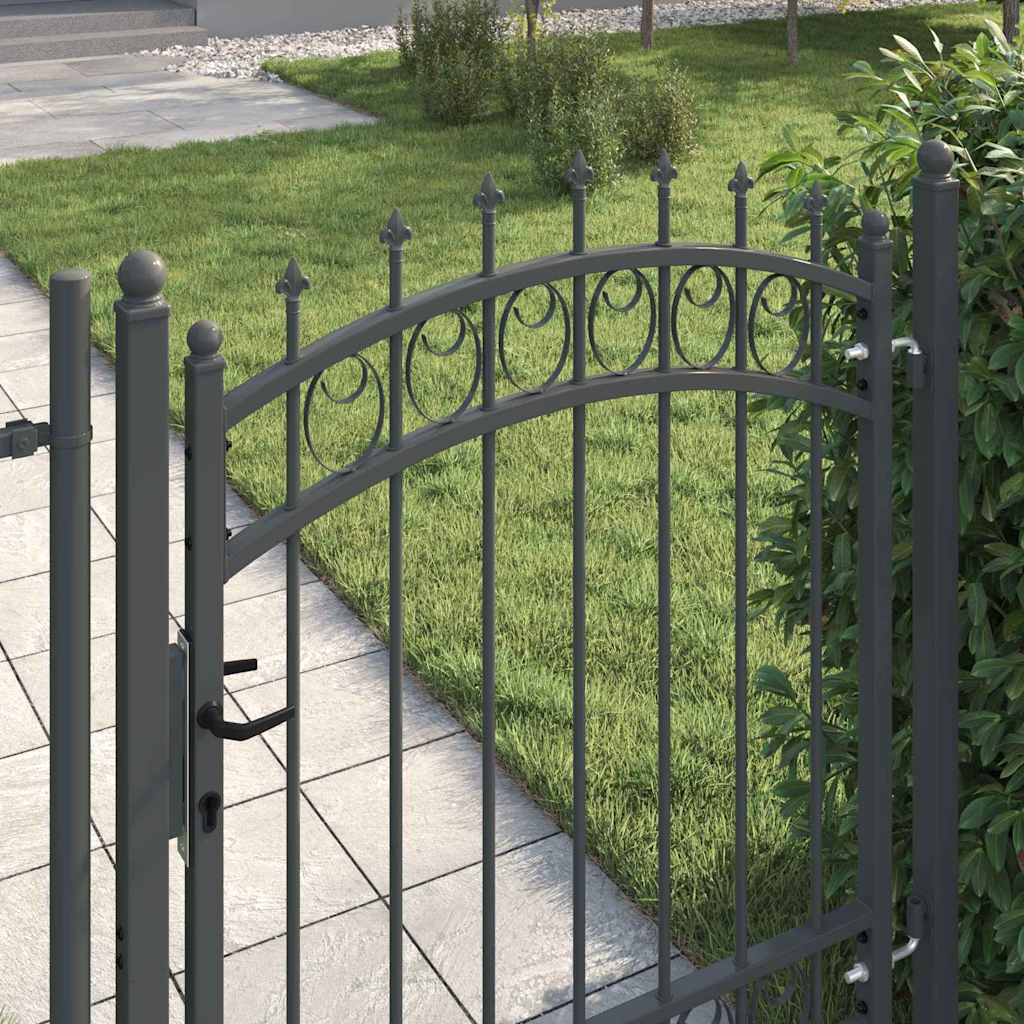 Fence Gate with Spikes EMMEN 125 x 100 cm Powder-coated steel