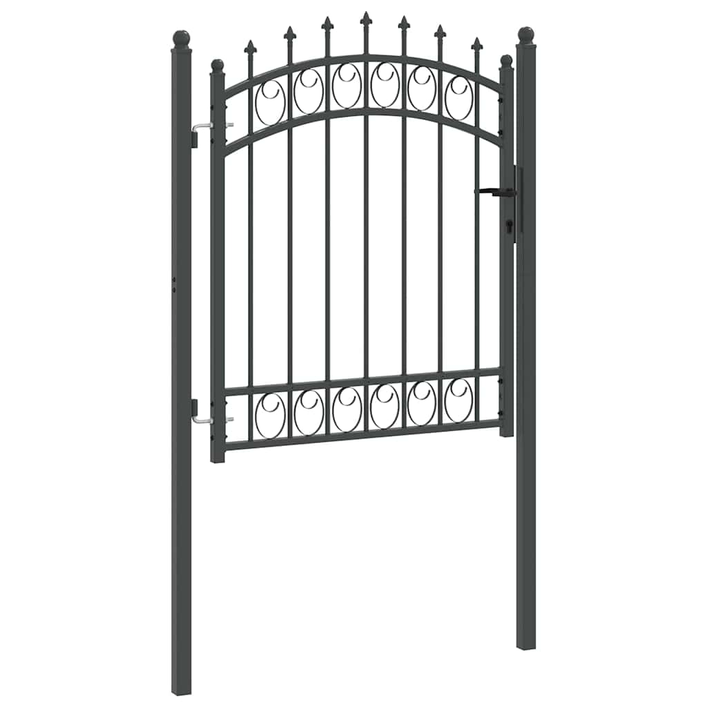 Fence Gate with Spikes EMMEN 125 x 100 cm Powder-coated steel