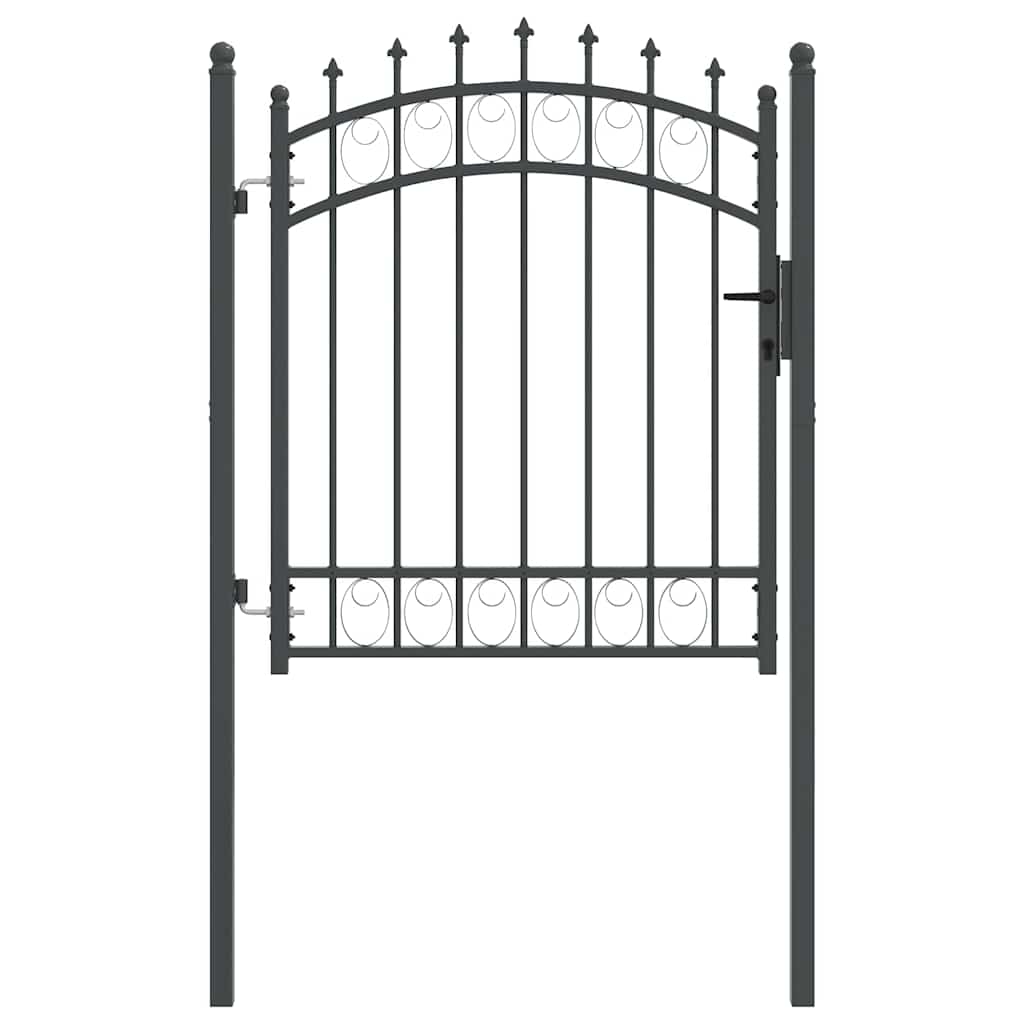 Fence Gate with Spikes EMMEN 125 x 100 cm Powder-coated steel
