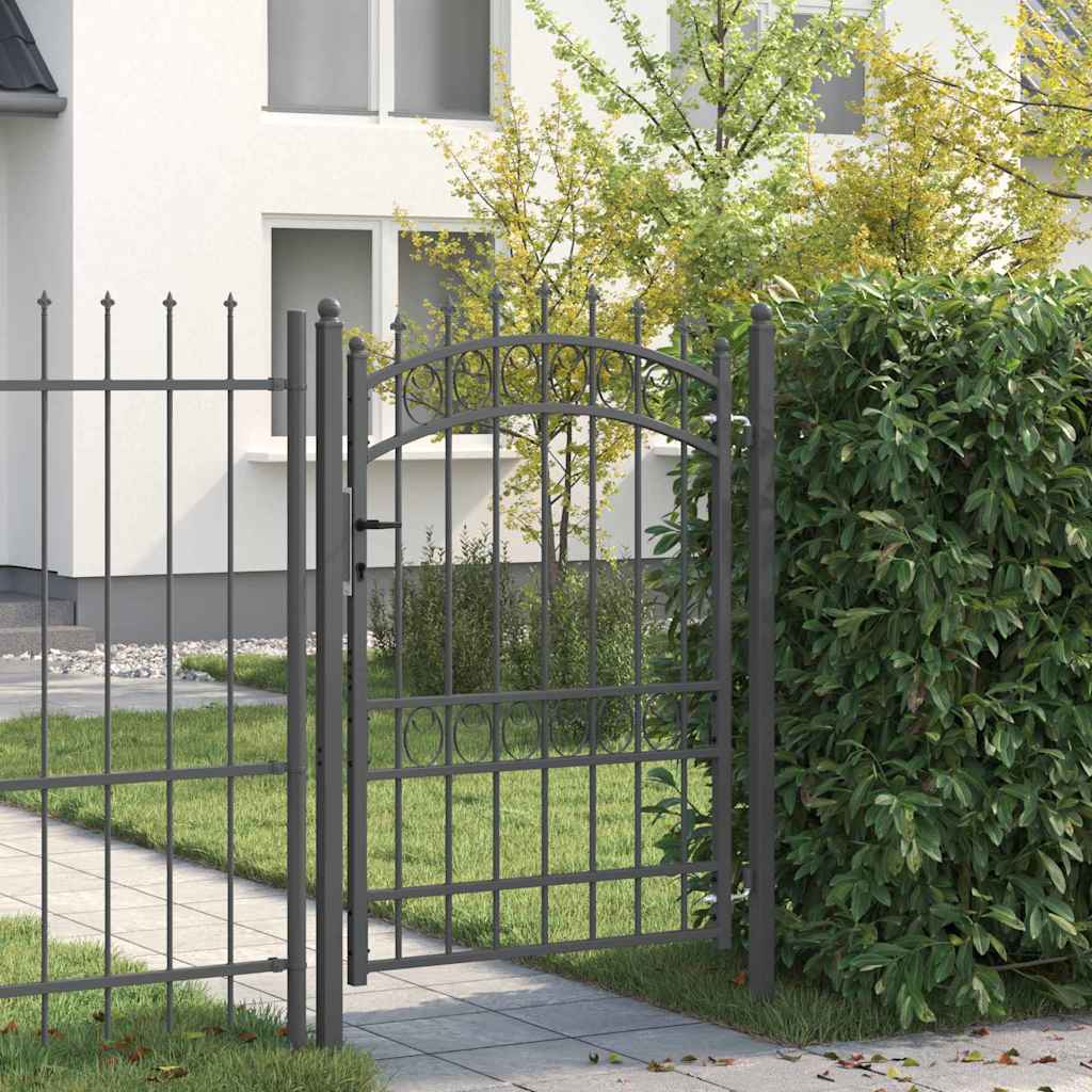 Fence Gate with Spikes EMMEN 170 x 100 cm Powder-coated steel