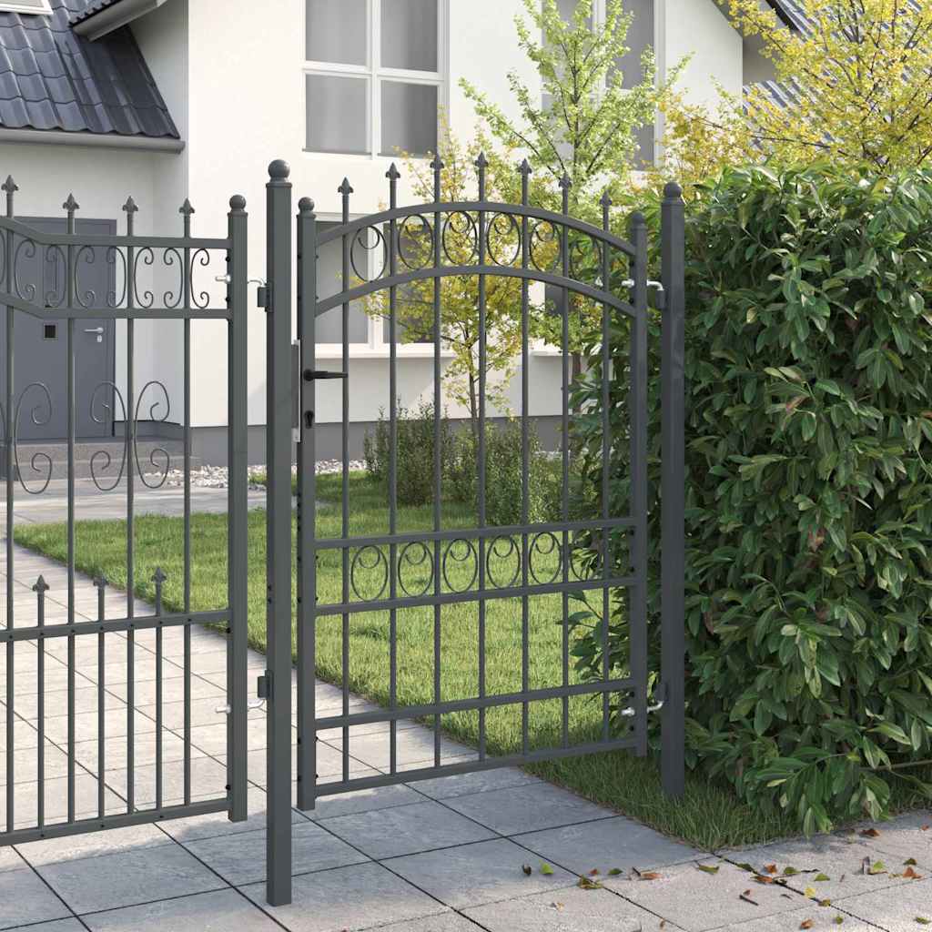 Fence Gate with Spikes EMMEN 170 x 100 cm Powder-coated steel