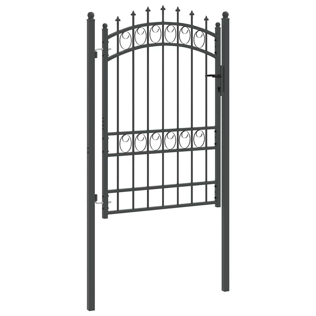 Fence Gate with Spikes EMMEN 170 x 100 cm Powder-coated steel