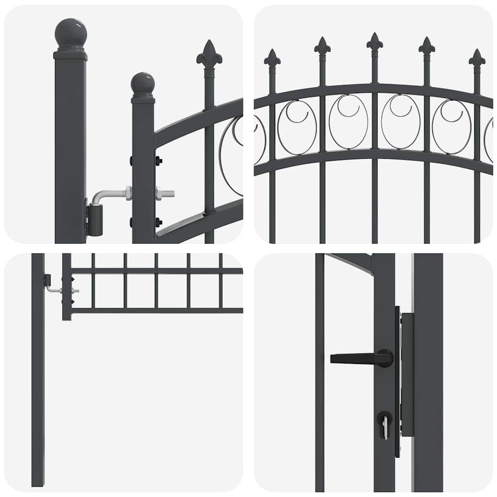 Fence Gate with Spikes EMMEN 200 x 100 cm Powder-coated steel
