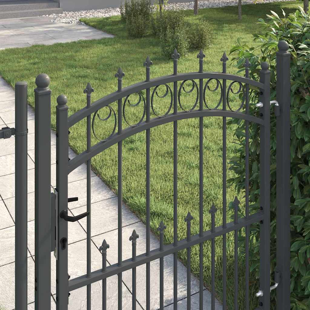 Fence Gate with Spikes EMMEN 125 x 100 cm Powder-coated steel