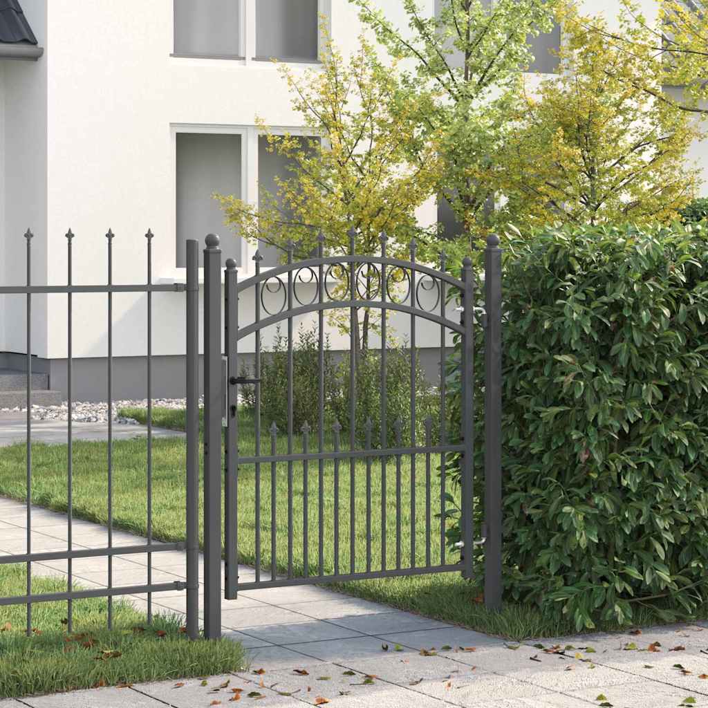 Fence Gate with Spikes EMMEN 125 x 100 cm Powder-coated steel