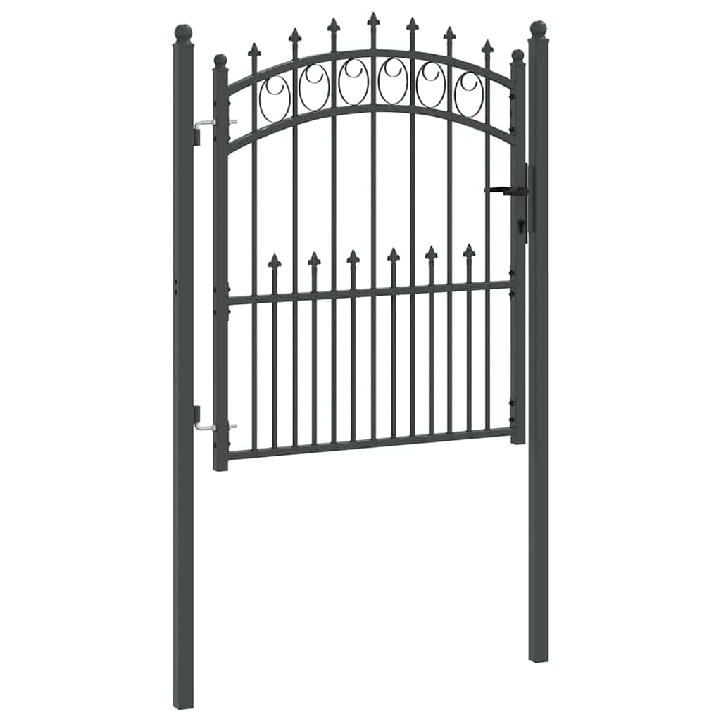 Fence Gate with Spikes EMMEN 125 x 100 cm Powder-coated steel