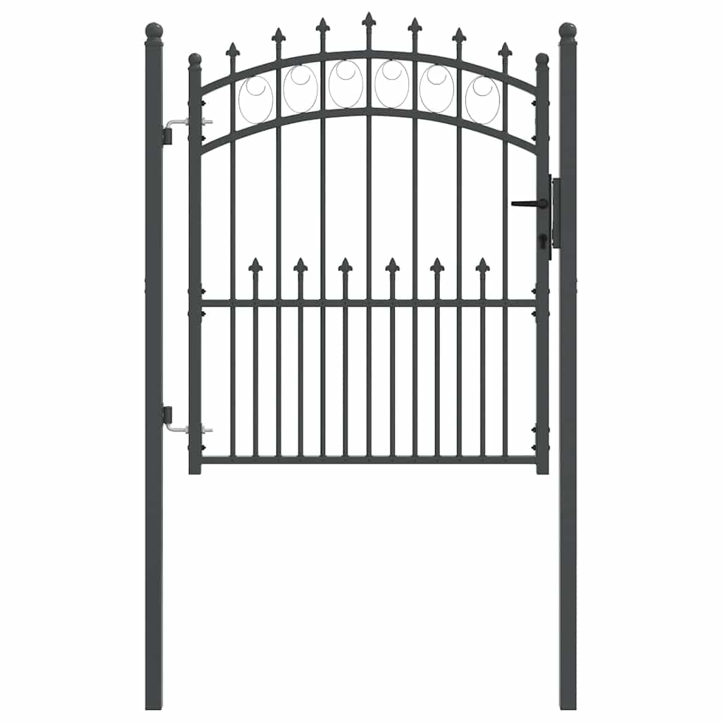 Fence Gate with Spikes EMMEN 125 x 100 cm Powder-coated steel
