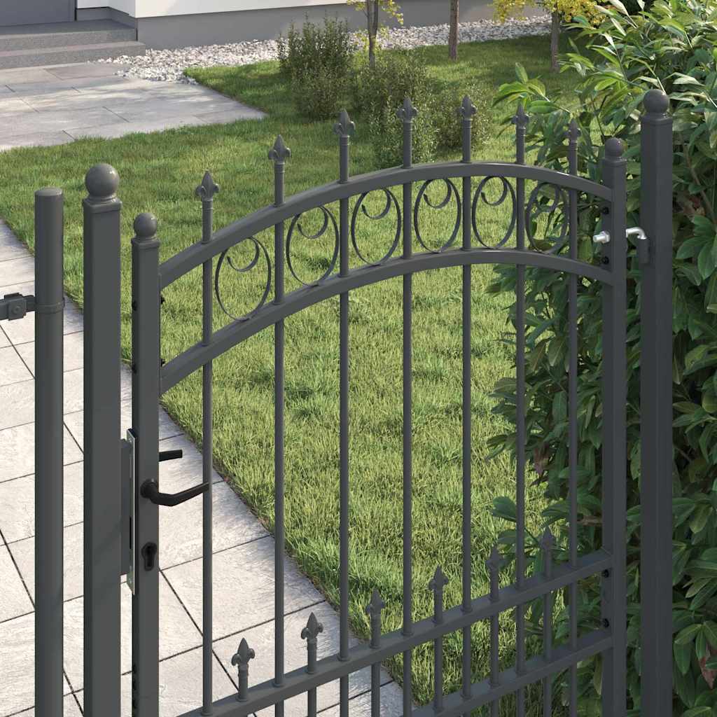 Fence Gate with Spikes EMMEN 170 x 100 cm Powder-coated steel