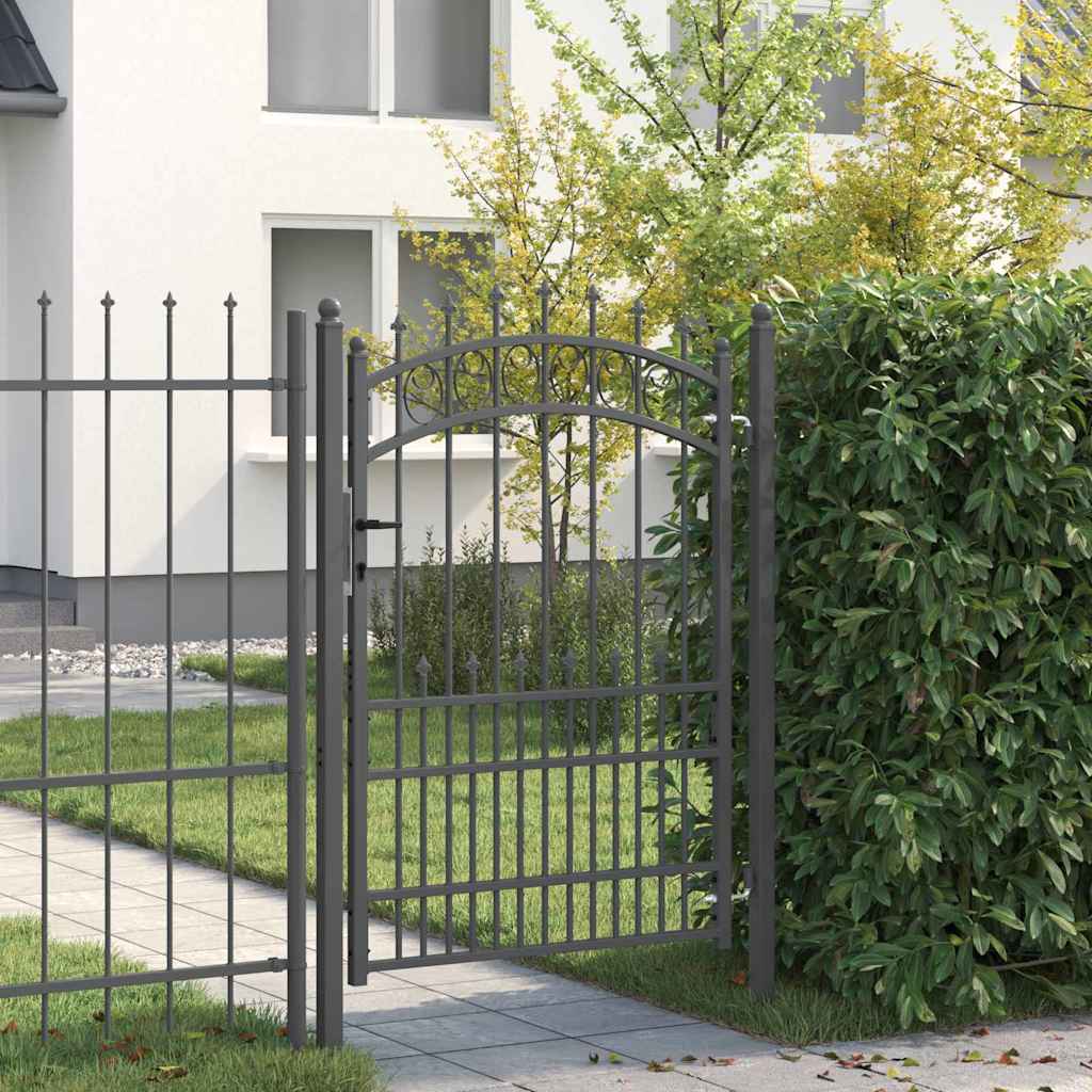 Fence Gate with Spikes EMMEN 170 x 100 cm Powder-coated steel