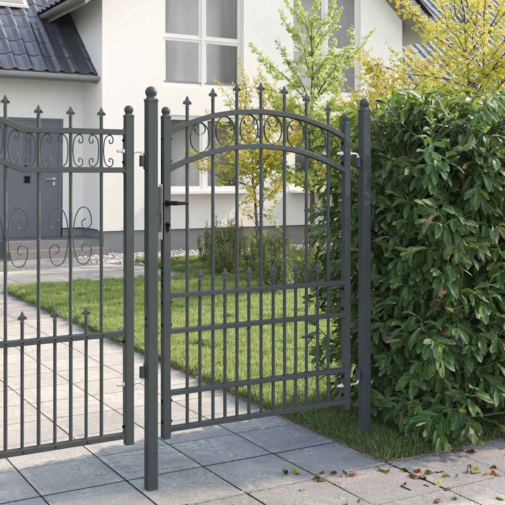 Fence Gate with Spikes EMMEN 170 x 100 cm Powder-coated steel