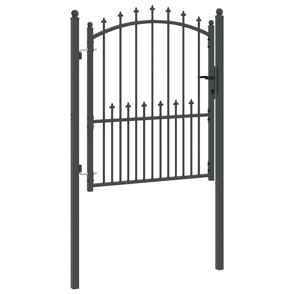 Fence Gate with Spikes EMMEN 125 x 100 cm Powder-coated steel