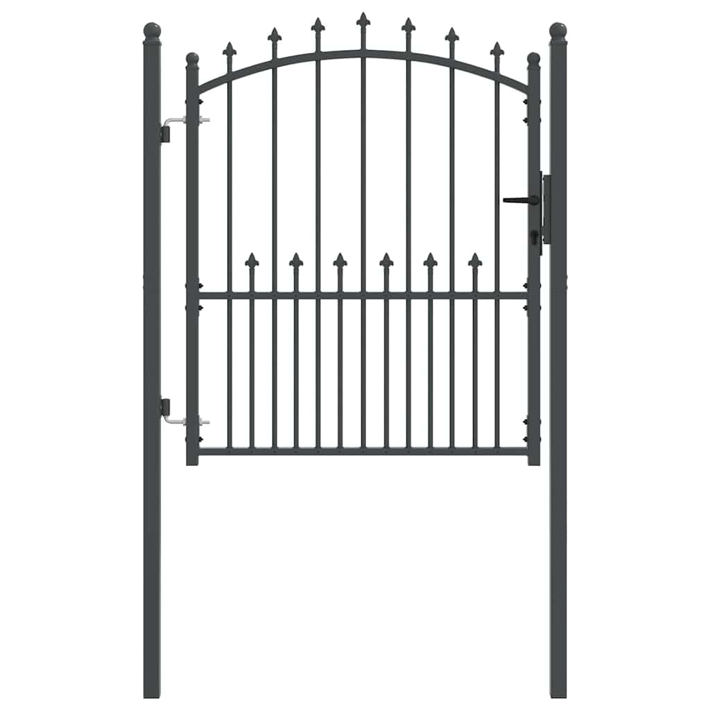 Fence Gate with Spikes EMMEN 125 x 100 cm Powder-coated steel