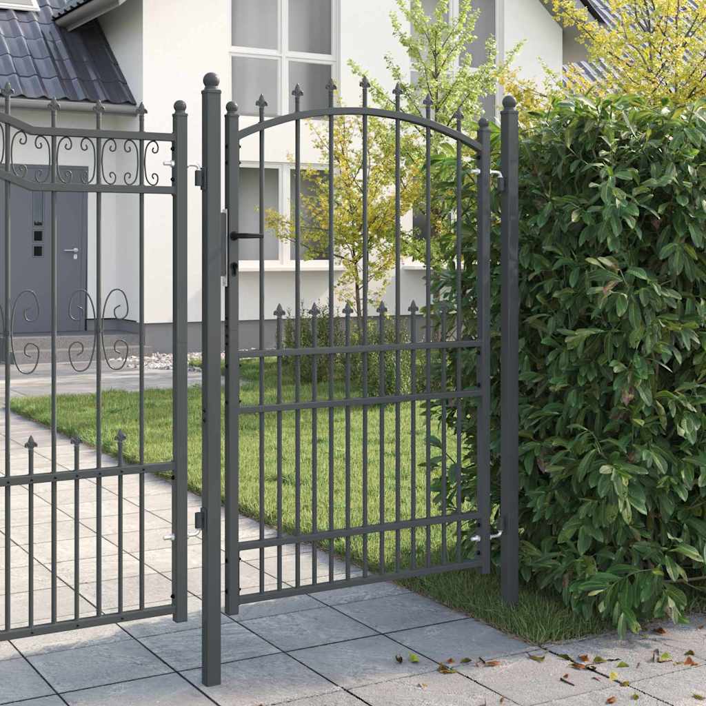 Fence Gate with Spikes EMMEN 200 x 100 cm Powder-coated steel
