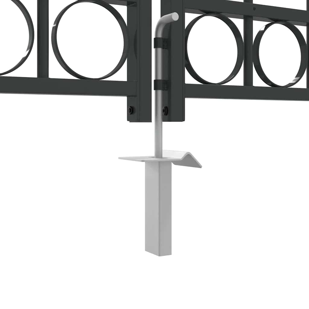 Fence Gate ASSEN 301 x 200 cm Steel Grey Lockable