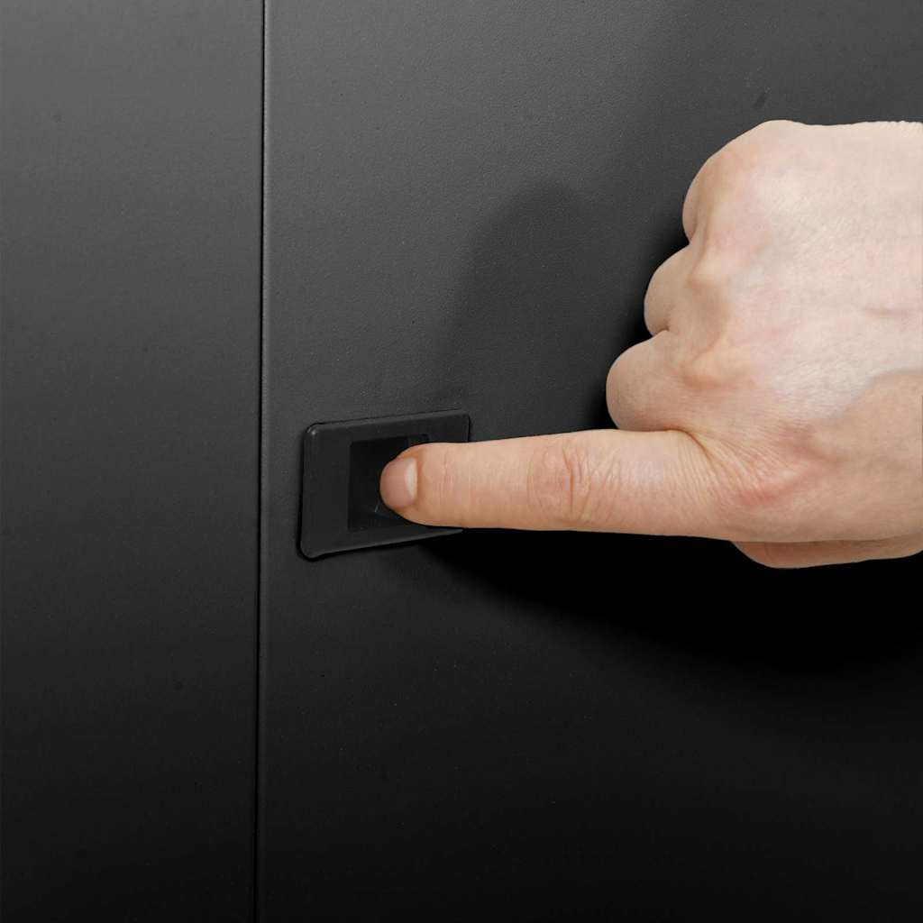 Network Cabinet with Storage Black 60 x 60 x 50 cm Steel