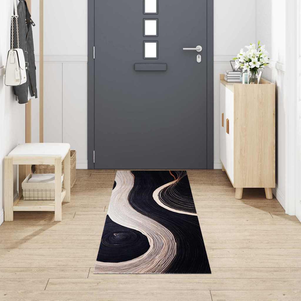 Kitchen Rug Black 300 x 60 cm Velvet