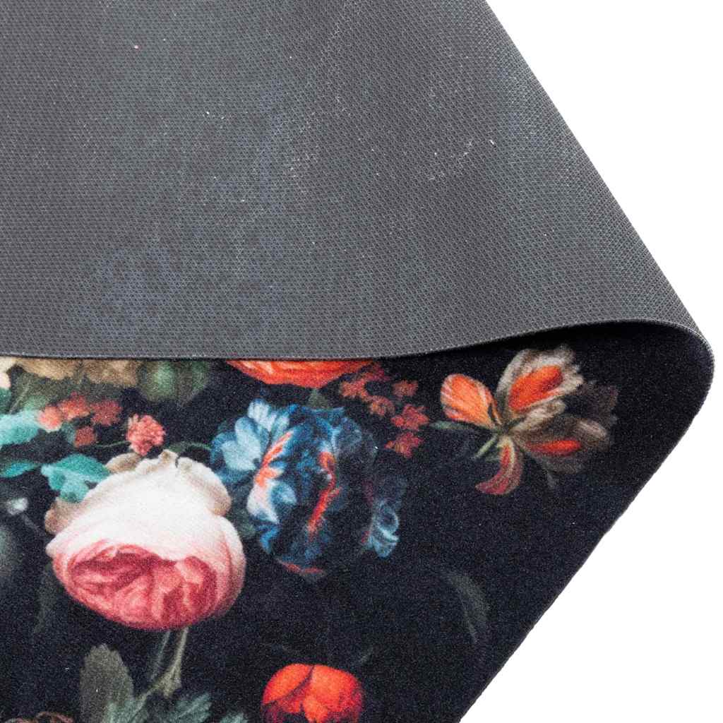 Kitchen Rug Black 150 x 45 cm Velvet