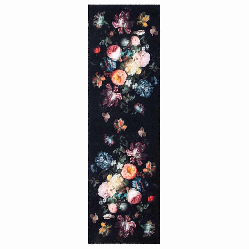 Kitchen Rug Black 150 x 45 cm Velvet