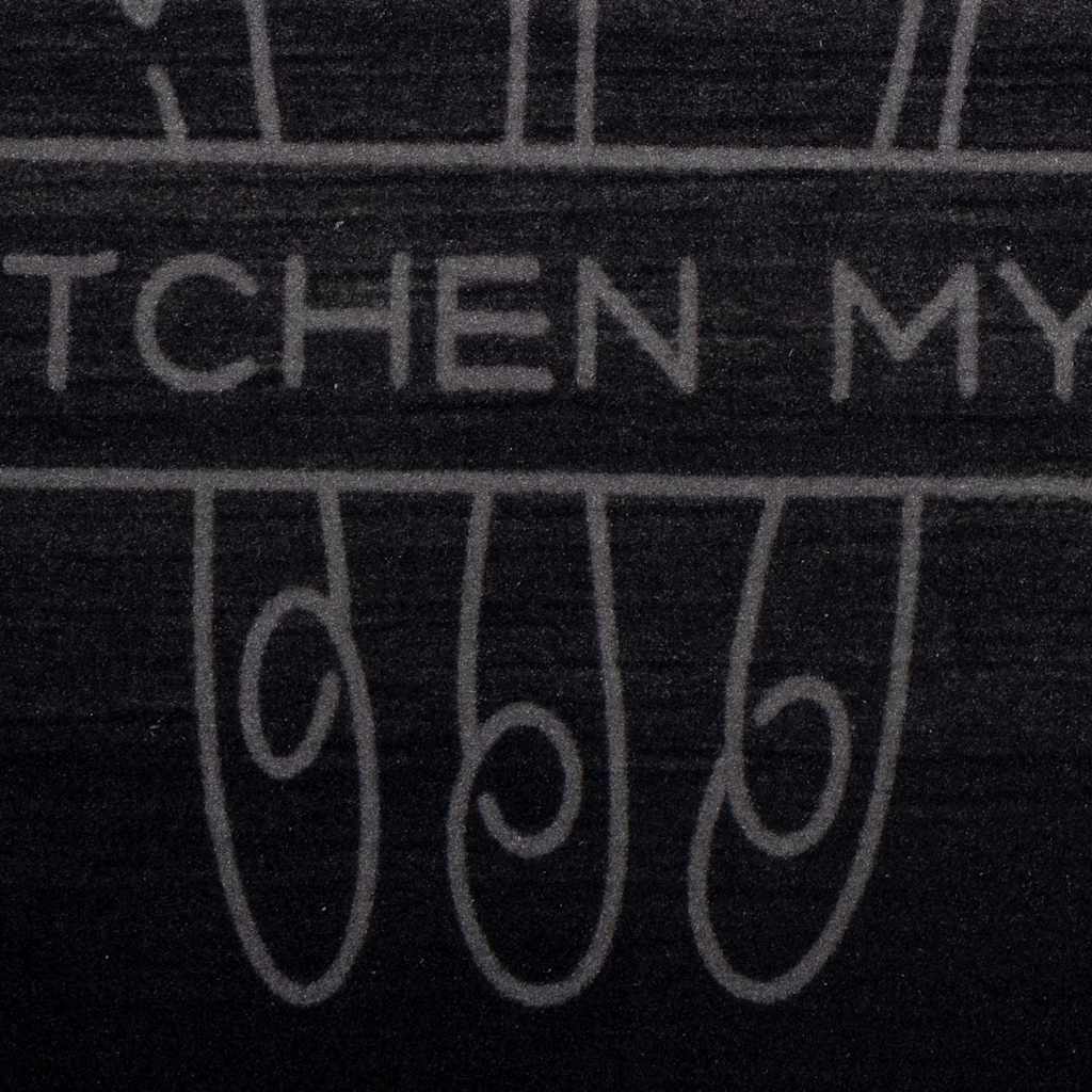 Kitchen Rug Cuttlery Black 150 x 45 cm Velvet