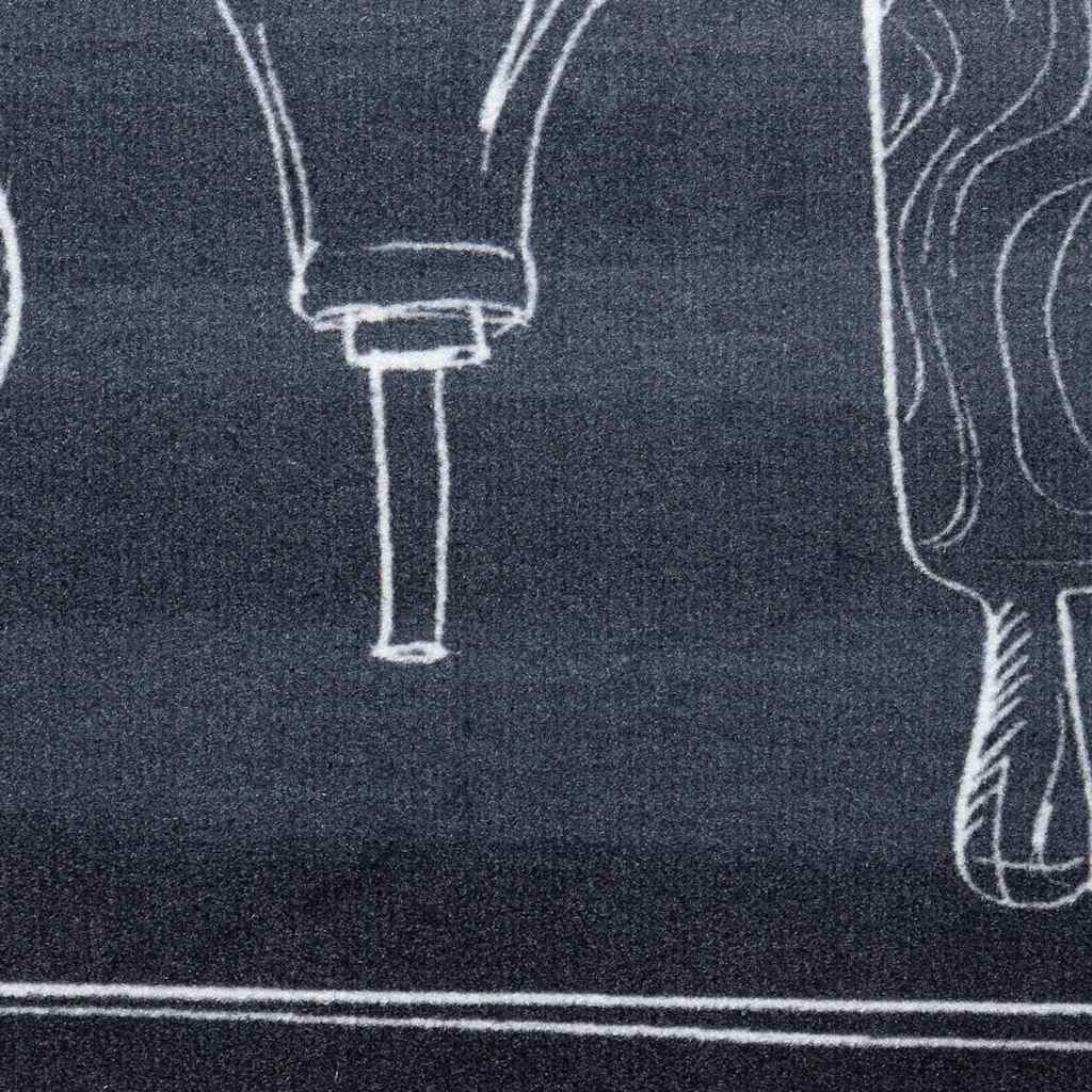 Kitchen Rug Black 180 x 60 cm Velvet