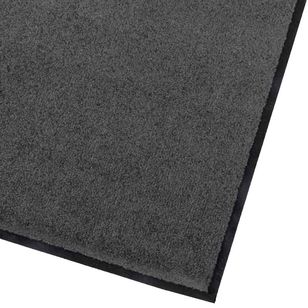 Door Mat Anthracite 80 x 60 x 1.2 cm Teddy Fabric