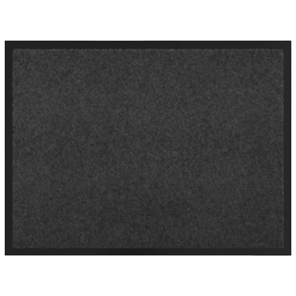 Door Mat Anthracite 80 x 60 x 1.2 cm Teddy Fabric