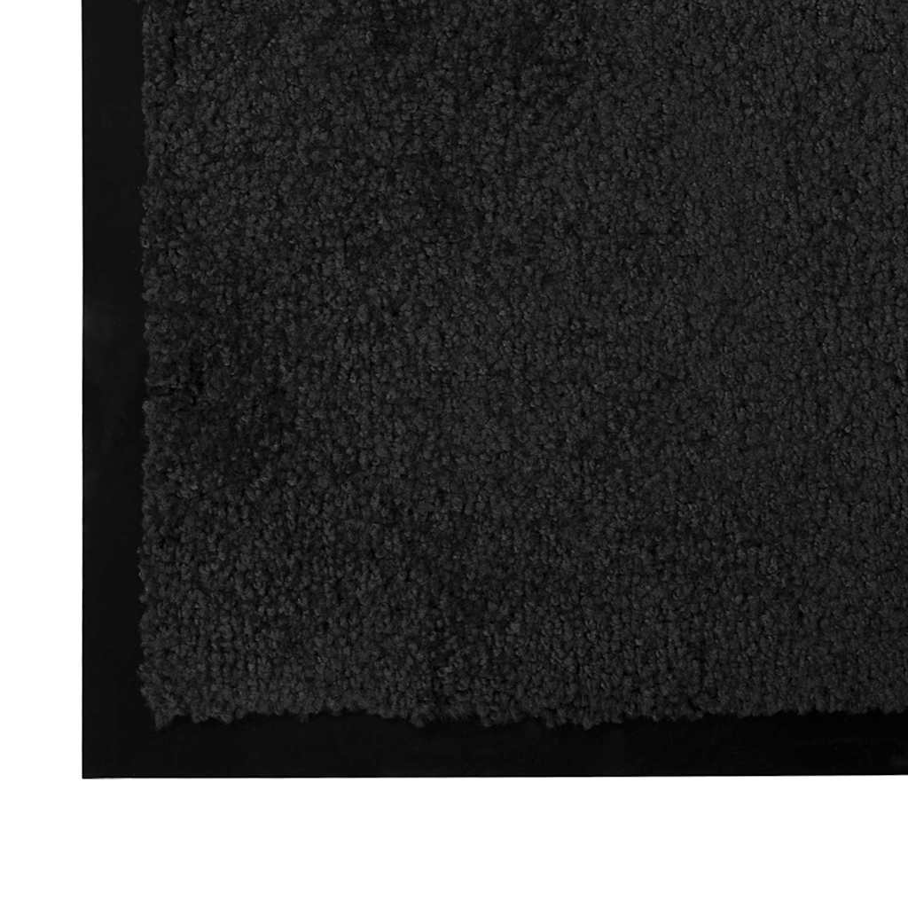 Door Mat Black 120 x 80 x 1.2 cm Teddy Fabric