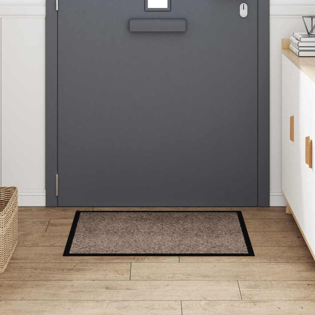 Door Mat Beige 80 x 60 x 1.2 cm Teddy Fabric