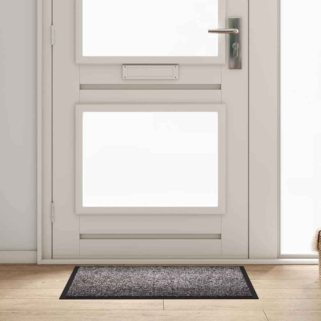 Door Mat Light Grey 80 x 60 x 1.2 cm Teddy Fabric