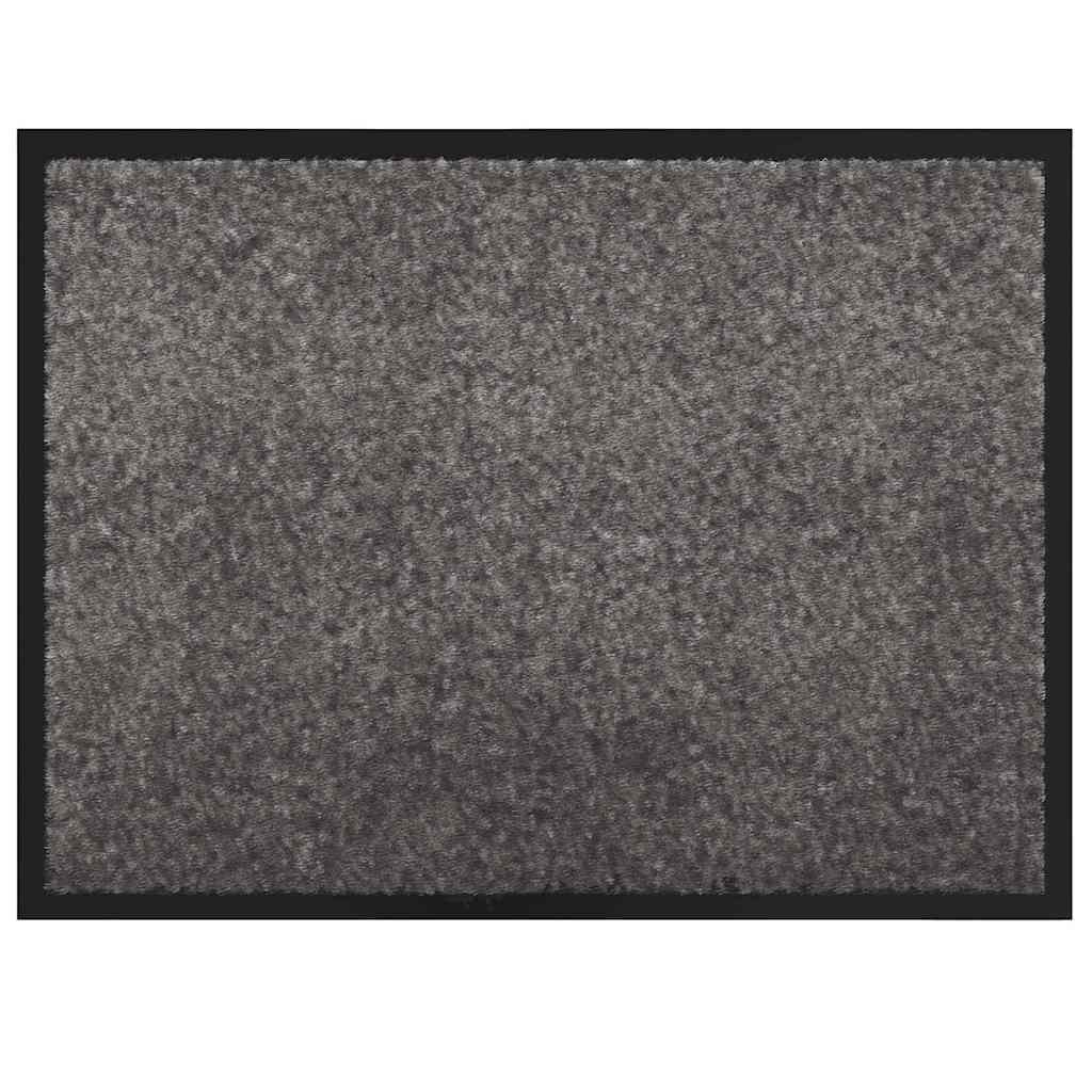 Door Mat Light Grey 80 x 60 x 1.2 cm Teddy Fabric