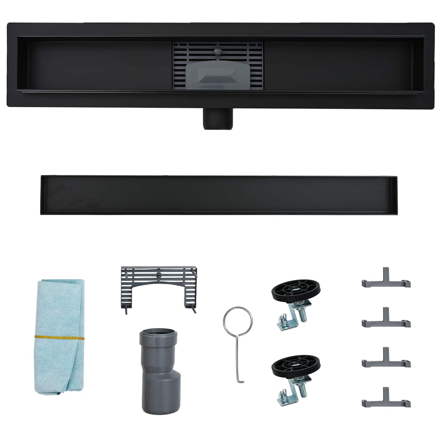 2 in 1 Shower Drain Black 100 cm Stainless Steel 304